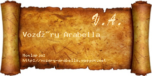 Vozáry Arabella névjegykártya